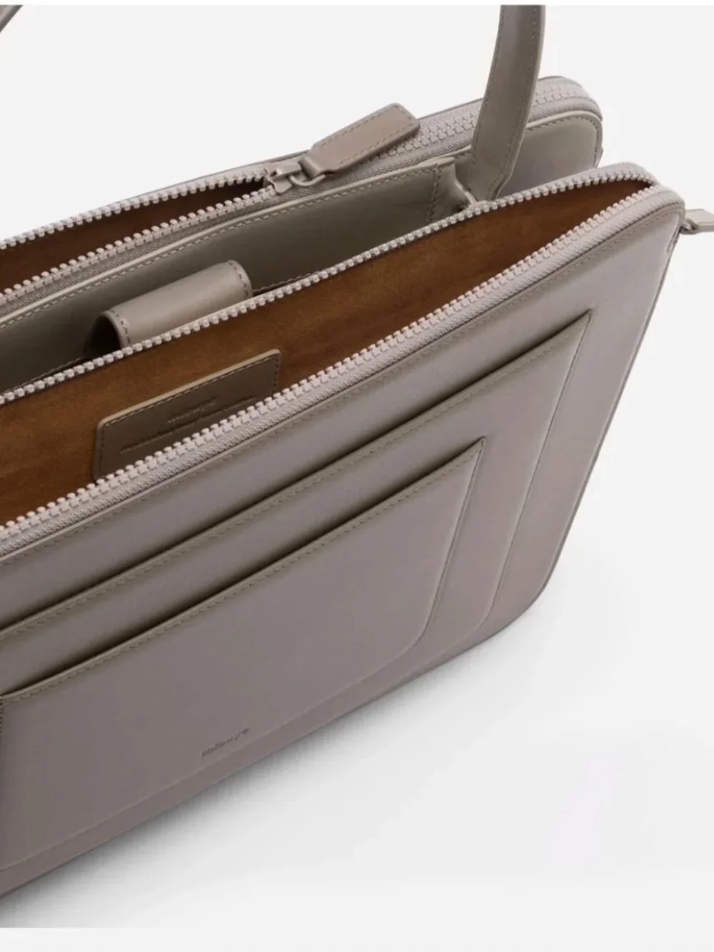 Mlouye Business Bag - Taupe Earth Color Computer Tote Purse Leather